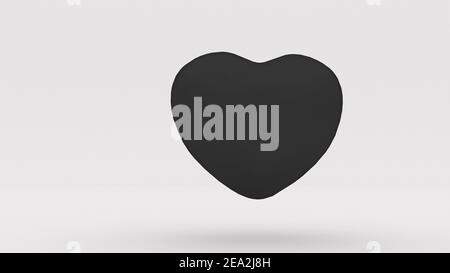 Black Heart Exploder auf schwarz super Zeitlupe Schuss 1000fps 3D Rendern Stockfoto