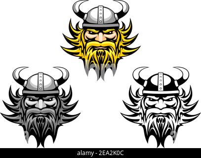 Alte angry Viking Warrior als Maskottchen oder tattoo Stock Vektor