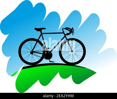 Radfahren Symbol auf weißem Hintergrund für Design Stock Vektor