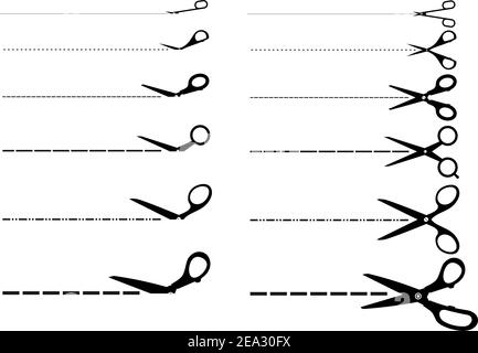 Satz von Schneiden Schere für alles, Design von Lebensmitteln Stock Vektor