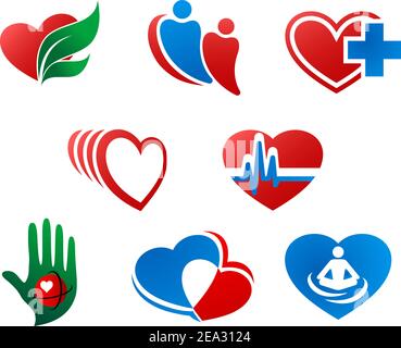 Satz von Herzen Symbole und Zeichen für Design Stock Vektor