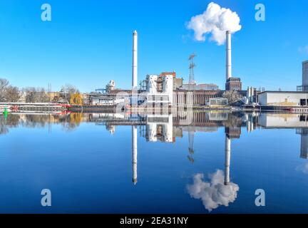 Thermalkraftwerk Berlin Klingenberg an der Spree Stockfoto