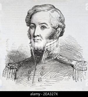 Der Rückadmiral Sir James Hanway Plumridge (1787 – 1863) war ein britischer Marineoffizier. 1854 befand sich eine britische Flotte an der Ostsee. Mit seiner Flagge in t Stockfoto