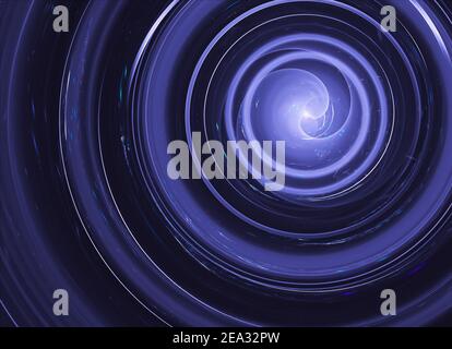 In blau ist ein technologisch strukturierter Hintergrund ein 3D Fraktal Rendering. Stockfoto
