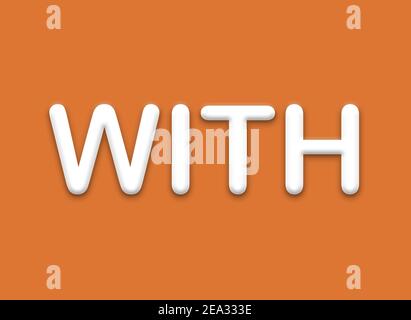 MIT Text Design Illustration. Business Text Banner stationäres Poster. Typografischer Hintergrund. Kreatives Konzept. 3D Textbanner für Werbung. Stockfoto