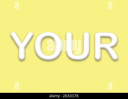 IHRE Text-Design-Illustration. Business Text Banner stationäres Poster. Typografischer Hintergrund. Kreatives Konzept. 3D Textbanner für Werbung. Stockfoto