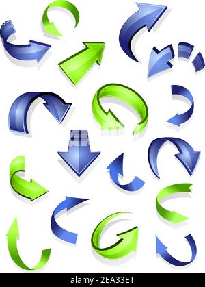 Satz von glänzend Pfeile, Symbole für Web Design Stock Vektor