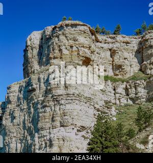 Hohe Klippen der Kreidewände im custer National Forest in der Nähe von ekalaka, montana Stockfoto