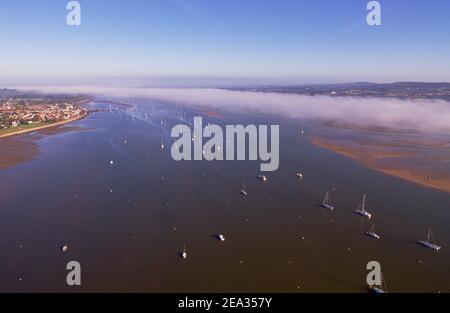 Luftaufnahme der Exmouth-Meeresfront an der exe-Mündung in Devon, England Stockfoto