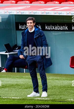 Marcelino Garcia Toral, Cheftrainer des Athletic Club während der spanischen Meisterschaft La Liga Fußballspiel zwischen Athletic Club und Valencia CF am 7. Februar 2021 im San Mames Stadion in Bilbao, Spanien - Foto Inigo Larreina / Spanien DPPI / DPPI / LM Stockfoto