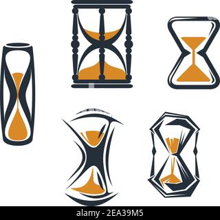 Sanduhr Symbole und Icons für Konzept anddesign Stock Vektor