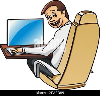 Junge Manager im Büro Arbeiten am Computer Stock Vektor