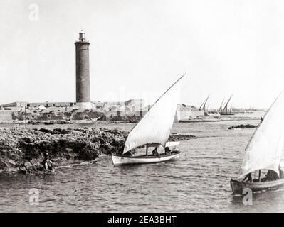 Ende des 19th. Jahrhunderts Foto - Segelboote in der Nähe von Alexandria, Ägypten, c.1880 Stockfoto