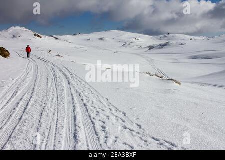 Das Skigebiet Jahorina liegt in der Nähe der bosnischen Hauptstadt Sarajevo. Das Wintersportgebiet liegt zwischen den Höhen von 1.300 und 1.916 m. Stockfoto