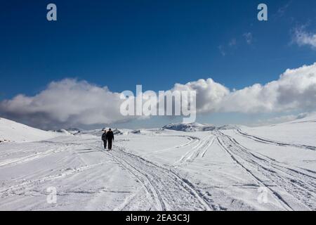 Das Skigebiet Jahorina liegt in der Nähe der bosnischen Hauptstadt Sarajevo. Das Wintersportgebiet liegt zwischen den Höhen von 1.300 und 1.916 m. Stockfoto