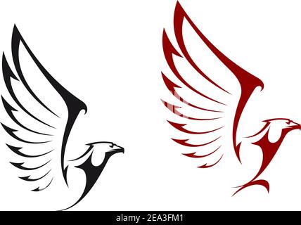Adler isoliert auf weißem Hintergrund für Maskottchen oder Emblem design Stock Vektor