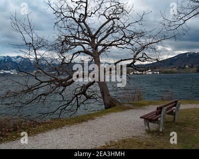 Vor einem Wintersturm am Traunsee Stockfoto