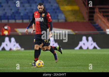 Genua, Italien. Februar 2021, 6th. Genua, Italien, Luigi Ferraris Stadion, 06. Februar 2021, Davide Zappacosta (Genua) während Genua CFC vs SSC Napoli - Italienische Fußball Serie A Spiel Kredit: Danilo Vigo/LPS/ZUMA Wire/Alamy Live News Stockfoto