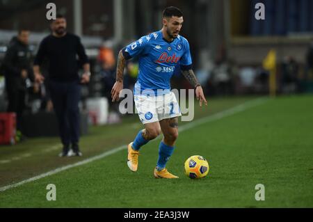 Genua, Italien. Februar 2021, 6th. Genua, Italien, Luigi Ferraris Stadion, 06. Februar 2021, Matteo Politano (Napoli) während Genua CFC vs SSC Napoli - Italienische Fußball Serie A Spiel Kredit: Danilo Vigo/LPS/ZUMA Wire/Alamy Live News Stockfoto