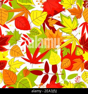Im Herbst fallenden Blätter nahtlose Hintergrund für saisonales Design Stock Vektor