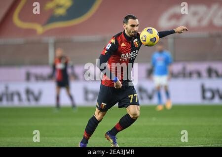 Genua, Italien. Februar 2021, 6th. Genua, Italien, Luigi Ferraris Stadion, 06. Februar 2021, Davide Zappacosta (Genua) während Genua CFC vs SSC Napoli - Italienische Fußball Serie A Spiel Kredit: Danilo Vigo/LPS/ZUMA Wire/Alamy Live News Stockfoto