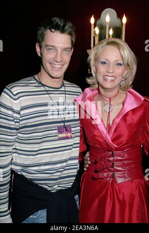 Die ehemalige Miss Frankreich und Miss Europa Elodie Gossuin und ihr Freund Bertrand nehmen an der Zeremonie der "Victoires de la Beauté" Teil, die am 5. April 2005 im Marigny-Theater in Paris, Frankreich, stattfand. Foto von Benoit Pinguet/ABACA. Stockfoto