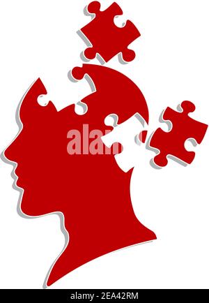 Leute mit Rätseln Elemente für Psychologie oder medizinisches Konzept Design Stock Vektor