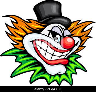 Wütend Zirkus Clown oder Joker im Comic-Stil Stock Vektor