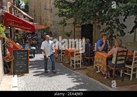 Illustration von Fayence, Frankreich am 10. Juli 2005, wo Angelina Jolie und Brad Pitt ein Haus kaufen sollen. Foto von ABACAPRESS.COM. Stockfoto