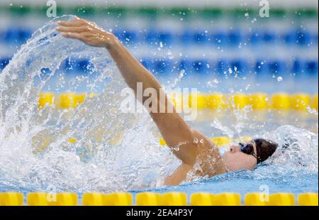 Die USA-Mannschaft mit Natalie Coughlin gewinnt die Silbermedaille 4x100 Meter Medley während der XI FINA World Championships im Parc Jean-Drapeau, in Montreal, Quebec, Kanada, am 30. Juli 2005. Foto von Nicolas Gouhier/CAMELEON/ABACAPRESS.COM Stockfoto
