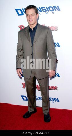 Darsteller Matt Damon nimmt an der Premiere von Terry Gilliams 'The Brothers Grimm' Teil, die am 8. August 2005 im DGA Theater in Los Angeles, CA, USA, stattfand. Foto von Amanda Parks/ABACAPRESS.COM. Stockfoto