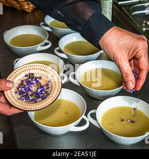 Im Projekt "Kunst und Kochen" interpretiert Angela Berg Kunstwerke kulinarisch Stockfoto