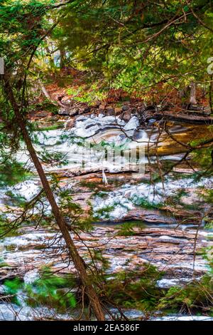 Egan Chutes Conservation Area Bancroft Ontario Kanada im Winter Stockfoto