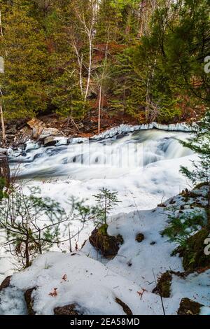 Egan Chutes Conservation Area Bancroft Ontario Kanada im Winter Stockfoto