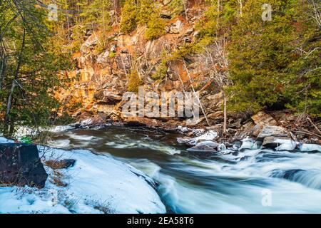 Egan Chutes Conservation Area Bancroft Ontario Kanada im Winter Stockfoto