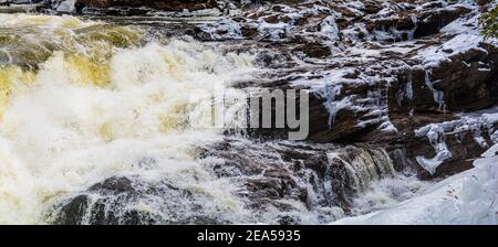 Egan Chutes Conservation Area Bancroft Ontario Kanada im Winter Stockfoto