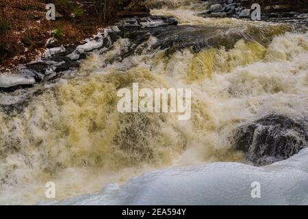 Egan Chutes Conservation Area Bancroft Ontario Kanada im Winter Stockfoto