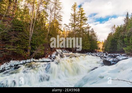 Egan Chutes Conservation Area Bancroft Ontario Kanada im Winter Stockfoto