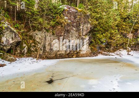 Egan Chutes Conservation Area Bancroft Ontario Kanada im Winter Stockfoto