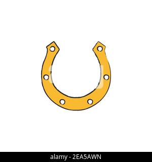 Horseshoe Vektor farbigen Symbol auf weißem Hintergrund isoliert. Stock Vektor
