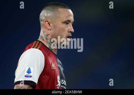 2/7/2021 - ROM, Italien. Februar 2021, 07th. NAINGGOLAN in Aktion während der italienischen Serie A Liga 2021 Fußballspiel zwischen SS LAZIO gegen CAGLIARI, im Olympiastadion in Rom (Foto von IPA/Sipa USA) Kredit: SIPA USA/Alamy Live News Stockfoto