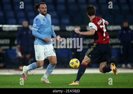 2/7/2021 - ROM, Italien. Februar 2021, 07th. MAURIQI in Aktion während der italienischen Serie A Liga 2021 Fußballspiel zwischen SS LAZIO gegen CAGLIARI, im Olympiastadion in Rom (Foto von IPA/Sipa USA) Kredit: SIPA USA/Alamy Live News Stockfoto