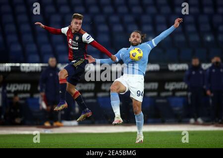 2/7/2021 - ROM, Italien. Februar 2021, 07th. MURIQI in Aktion während der italienischen Serie A Liga 2021 Fußballspiel zwischen SS LAZIO gegen CAGLIARI, im Olympiastadion in Rom (Foto von IPA/Sipa USA) Kredit: SIPA USA/Alamy Live News Stockfoto