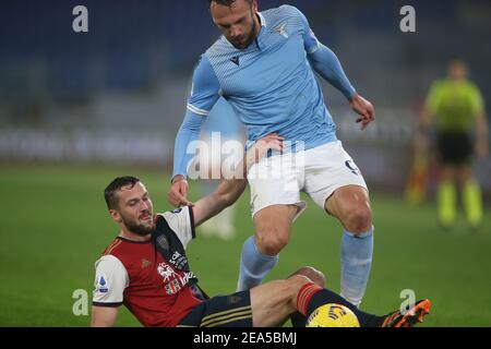 2/7/2021 - ROM, Italien. Februar 2021, 07th. MURIQI in Aktion während der italienischen Serie A Liga 2021 Fußballspiel zwischen SS LAZIO gegen CAGLIARI, im Olympiastadion in Rom (Foto von IPA/Sipa USA) Kredit: SIPA USA/Alamy Live News Stockfoto