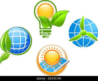 Ökologie und Umwelt Icons Set für ökologische Konzeptgestaltung Stock Vektor
