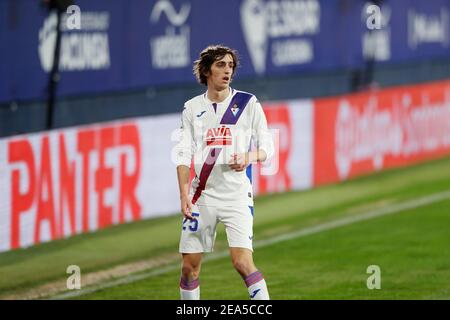 Pamplona, Spanien. Februar 2021, 7th. Bryan Gil (Eibar) Fußball: Spanisches 'La Liga Santander' Spiel zwischen CA Osasuna 2-1 SD Eibar im Estadio El Sadar in Pamplona, Spanien. Quelle: Mutsu Kawamori/AFLO/Alamy Live News Stockfoto