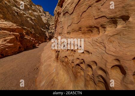 Sandsteinformationen im Little Wild Horse Canyon im San Rafael Swall, Süd-Utah, USA Stockfoto