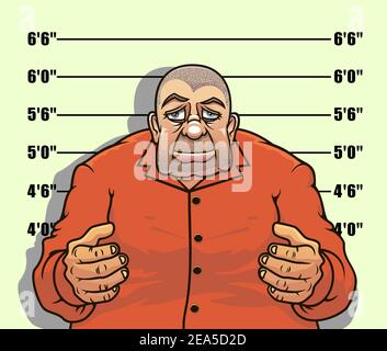 Bandit und Gangster im Cartoon-Stil macht ein Gefangener Foto Stock Vektor