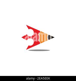 Buchstabe d Zeichnung Bleistift abstrakt geometrische bunte Logo Vektor Stock Vektor