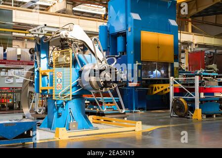Das Innere der Metallwerkstatt. Stockfoto